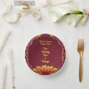 Floral Symphony: Wedding Elegance Collection Paper Plate