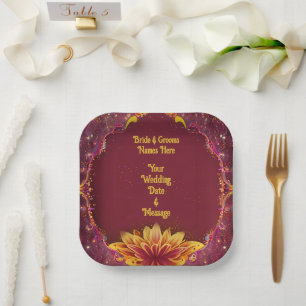 Floral Symphony: Wedding Elegance Collection Paper Plate
