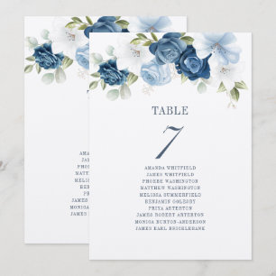 Floral Table Number Wedding Seating Chart