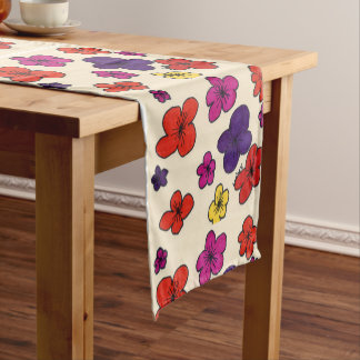 Floral table runner - casual chic dining room