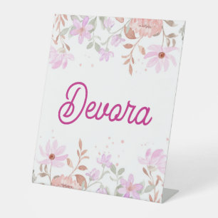 Floral tabletop sign