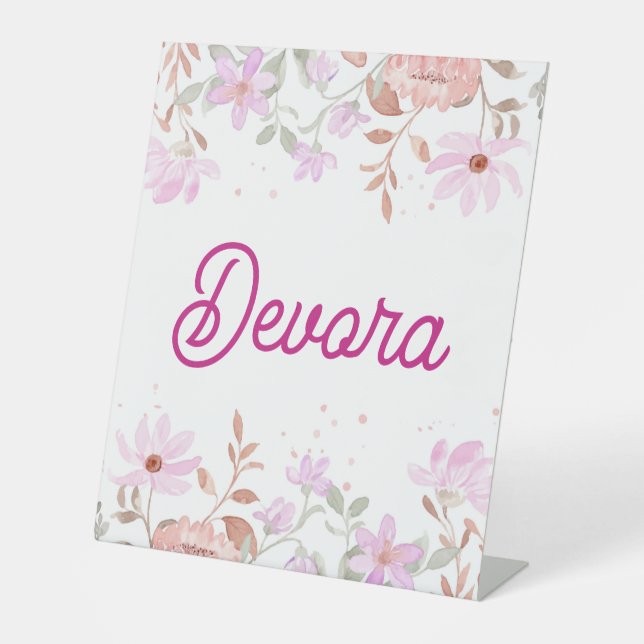 Floral tabletop sign (Front)