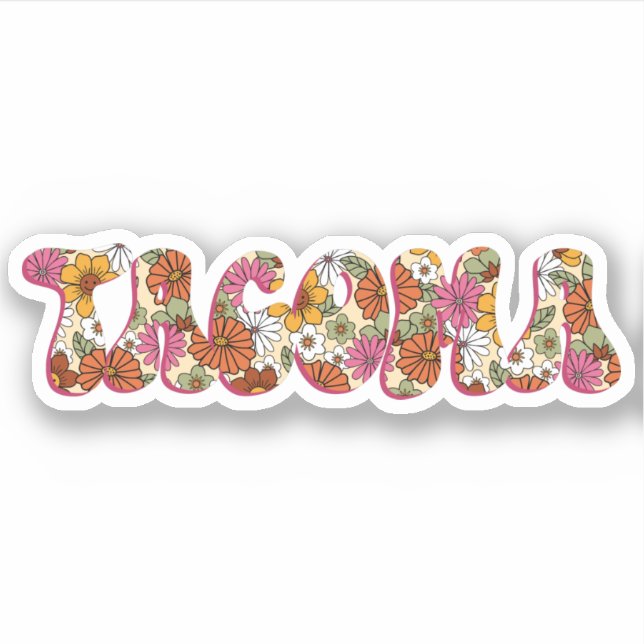 Floral Tacoma City Sticker (Front)