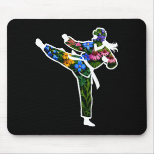 Floral Taekwondo Karate Mouse Mat