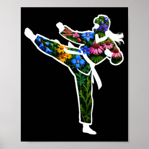 Floral Taekwondo Karate Poster