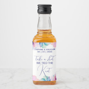 Floral Take a Shot we Tied the Knot mini Liquor Bottle Label