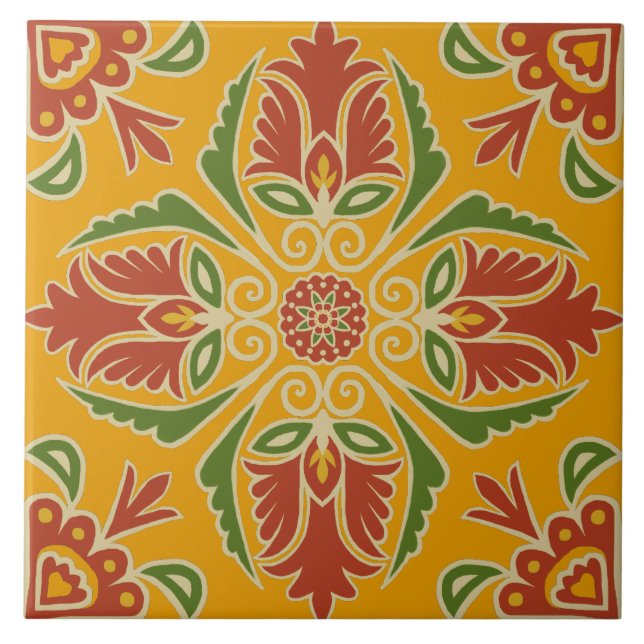 Floral Talavera Tile  (Front)