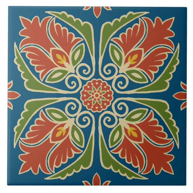 Floral Talavera Tile  (Front)
