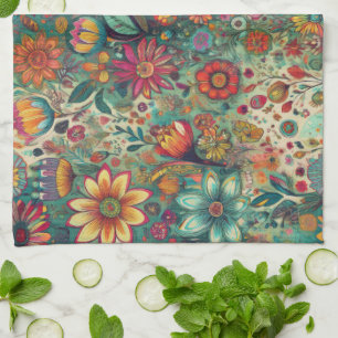 Floral Tapestry Kitchen Towel