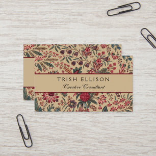 Floral Tapestry Needlework Flower Art Business Card