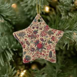 Floral Tapestry Needlework Flower Art Ceramic Tree Decoration