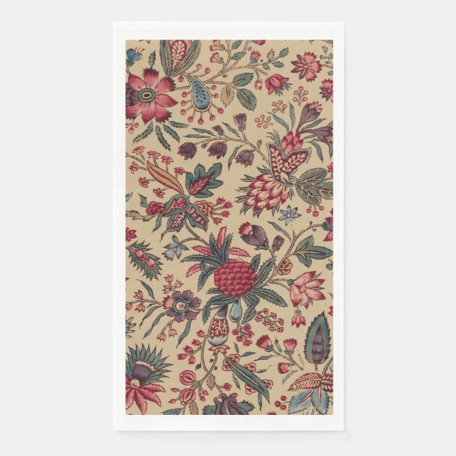 Floral Tapestry Needlework Flower Art Napkin (Front)