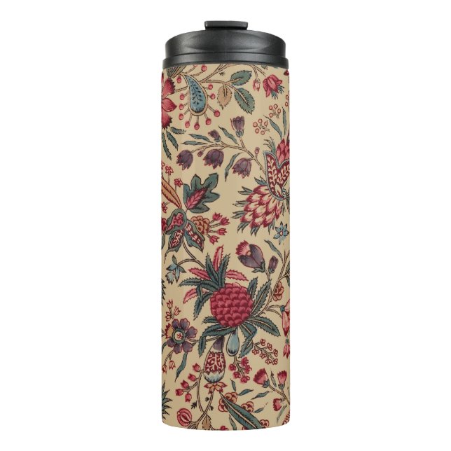 Floral Tapestry Needlework Flower Art Thermal Tumbler (Front)