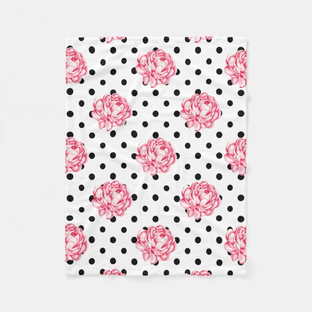 Floral Tapestry Throw Fleece Blanket (Front)