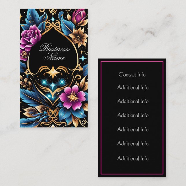 Floral Tattoo Artist Business Card (Front/Back)
