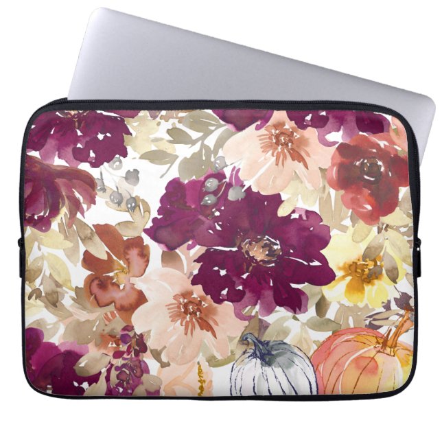 Floral Tattoo Laptop Sleeve (Front)