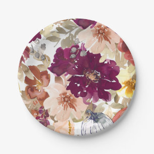 Floral Tattoo Paper Plate