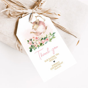 Floral Tea Garden Birthday Party Favour Tags