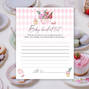 Floral tea party - Baby bucket list game