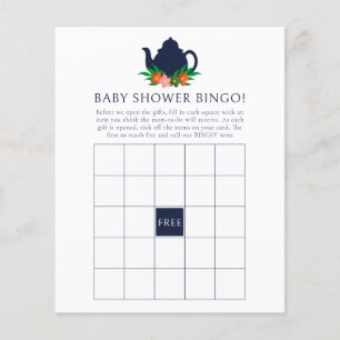 Floral Tea Party Baby Shower Bingo Game