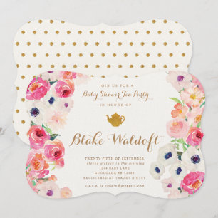 Floral Tea Party Baby Shower Invitation