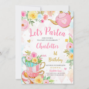 Floral Tea Party Birthday Invitation