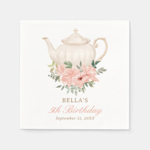 Floral Tea Party Birthday Napkin