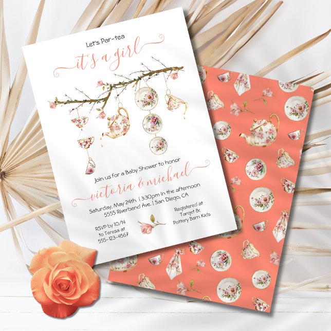Floral Tea Party branch Baby Shower Invitation (Creator Uploaded)