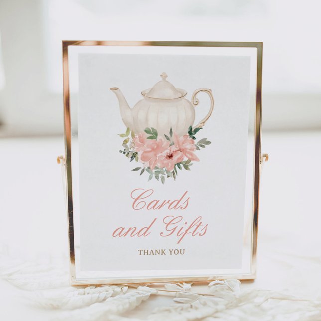 Floral Tea Party Bridal Shower Cards and Gifts Poster (Creator Uploaded)