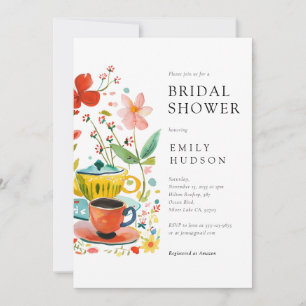 Floral Tea Party Bridal Shower Invitation
