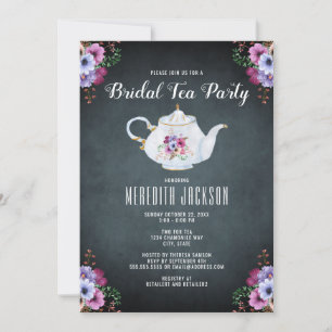 Floral Tea Party Bridal Shower Invitation
