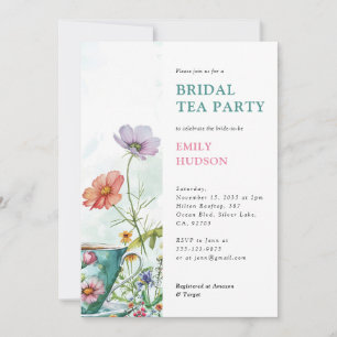 Floral Tea Party Bridal Shower Invitation