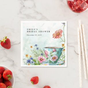 Floral Tea Party Bridal Shower Napkin