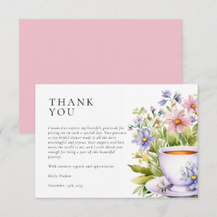 Floral Tea Party Bridal Shower Thank You Card