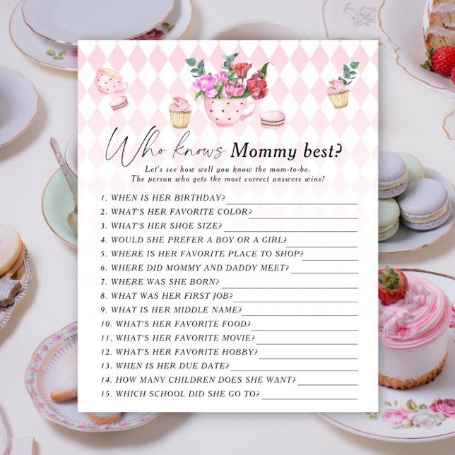 Floral tea party - Who knows mummy best game (Creator Uploaded)