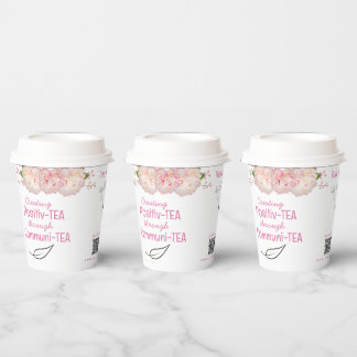 Floral Tea Quotes Custom Paper Coffee Tea Cups