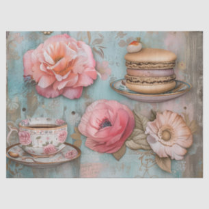 Floral Tea Time Pastel Flowers Decoupage Tissue Paper
