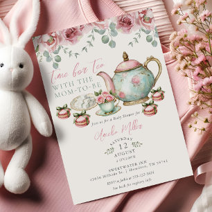 Floral Tea with the Mum-to-be Girl Baby Shower Invitation