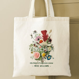 Floral Teacher Appreciation Tote Bag