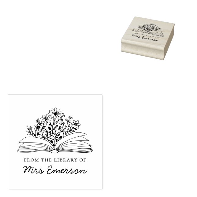 Floral Teacher Book Stamp (Stamped)