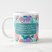 Floral Teacher Coffee Personalised