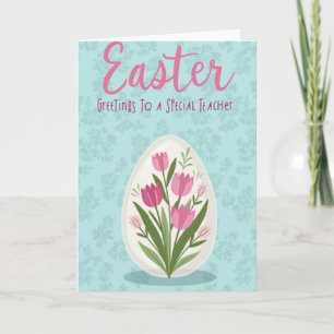 Floral Teacher Greetings Card