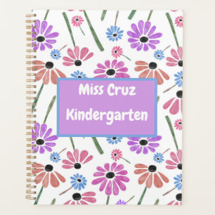 Floral Teacher Name/Grade Colorful Planner