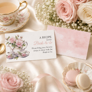 Floral Teacup Bridal Shower Recipe Insert