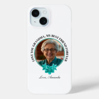 Floral Teal Frame Grandkid to Grandma Photo