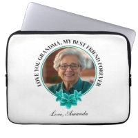 Floral Teal Frame Grandkid to Grandma Photo