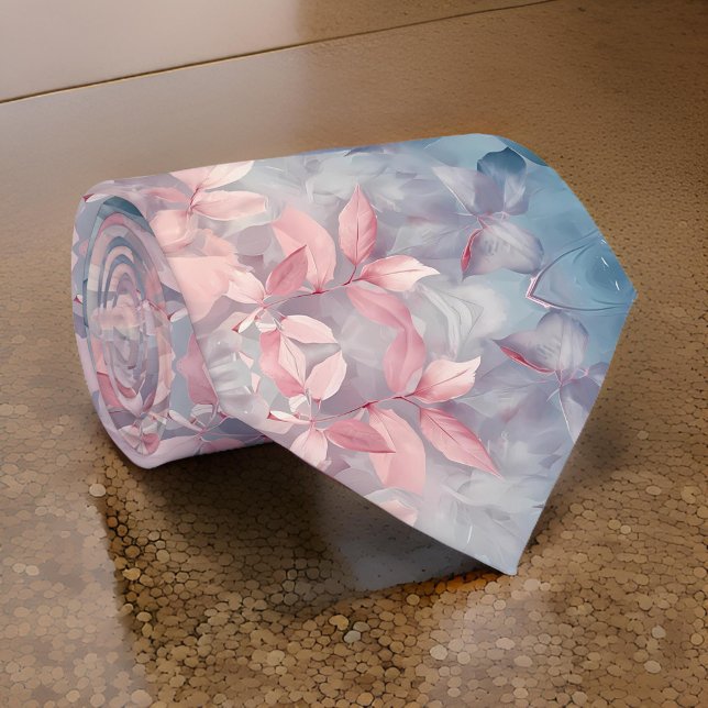 Floral Teal Pink Grey Elegant  Tie (Creator Uploaded)