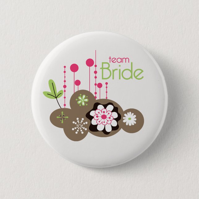 Floral Team Bride 6 Cm Round Badge (Front)