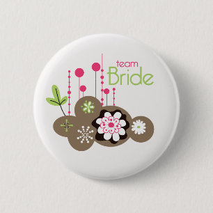 Floral Team Bride 6 Cm Round Badge