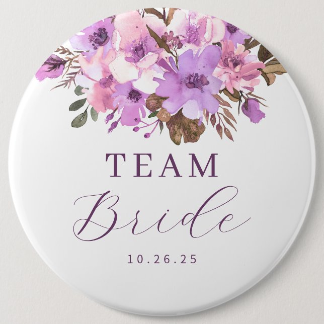 Floral Team Bride 6 Cm Round Badge (Front)